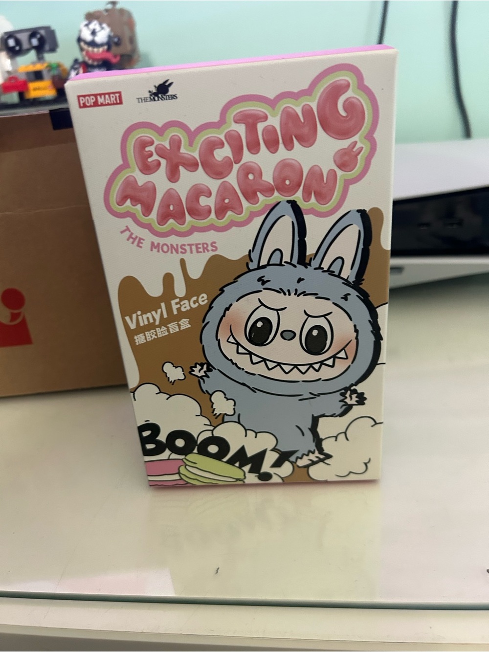 POP MART Exciting Macaron The Monsters Vinyl Figure - Pink & Gray